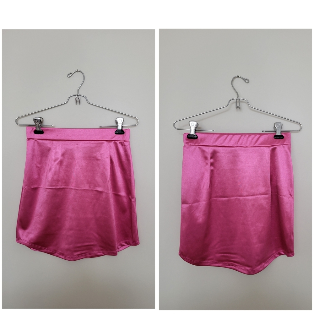 Hot pink satin forever21 mini skirt